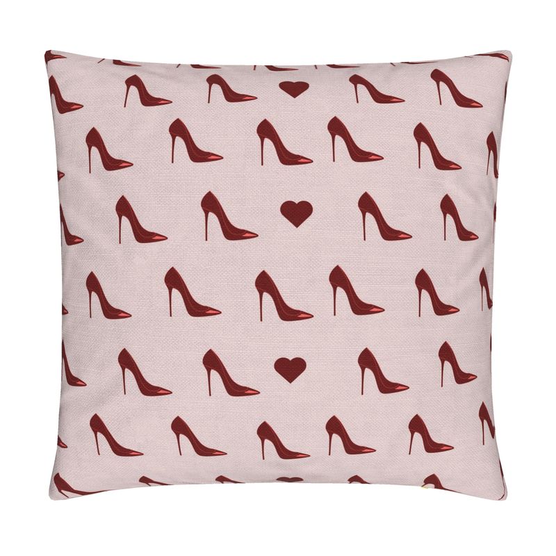 Cushion with Red Heels & Hearts
