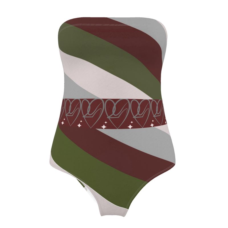 Hearts & Heels Striped Swimsuit