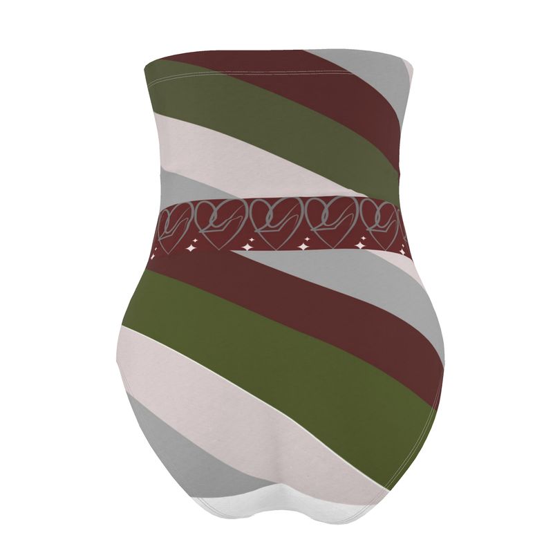 Hearts & Heels Striped Swimsuit