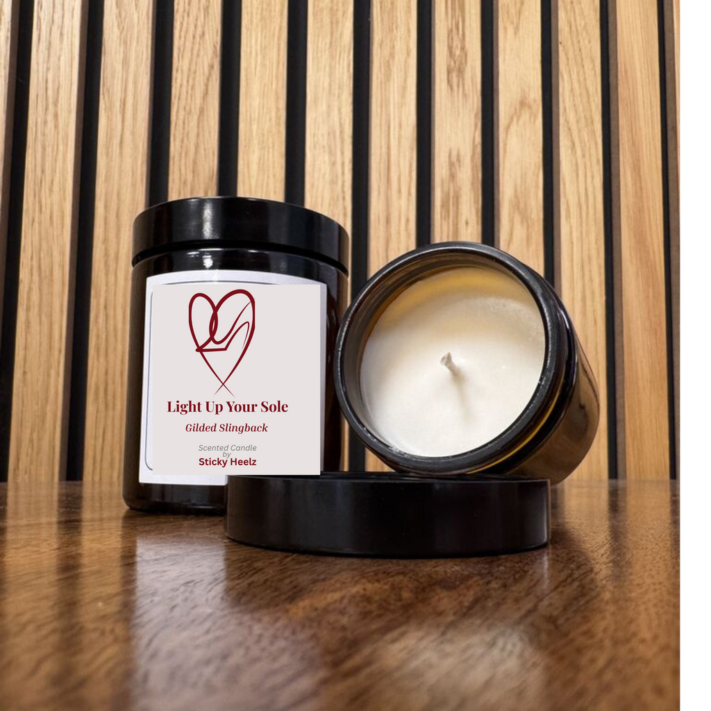 Gilded Slingback Scented Candle by Sticky Heelz | Light Up Your Sole Collection
