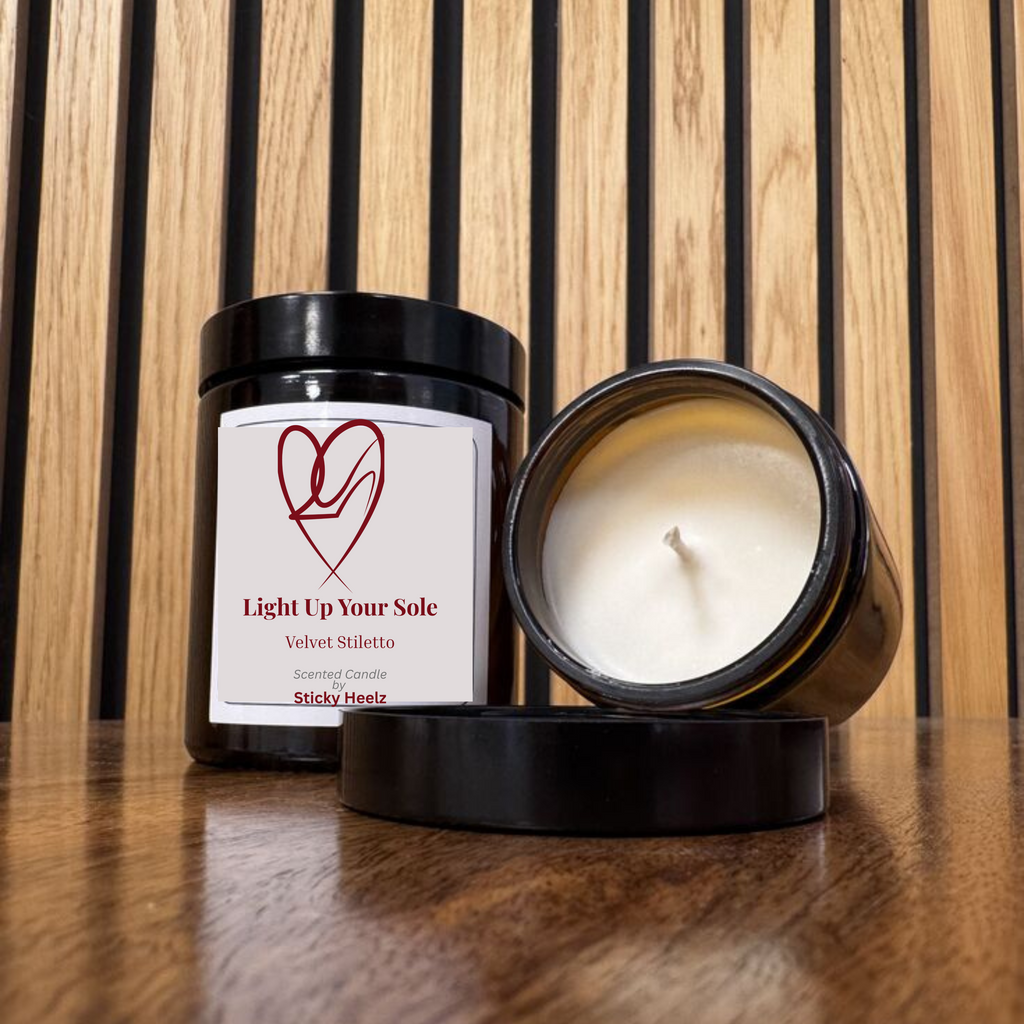 Velvet Stiletto Scented Candle by Sticky Heelz | Light Up Your Sole Collection