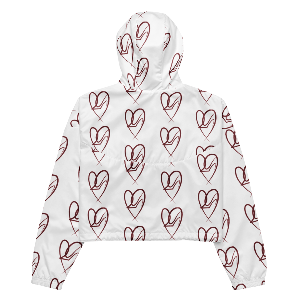 Sticky Heelz Women’s Cropped Windbreaker – Heart & Heel Edition
