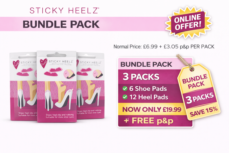 3 Standard Packs of Sticky Heelz Anti Slip Heel Pads